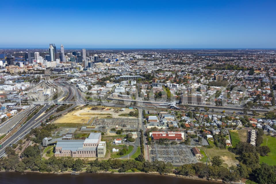 Aerial Image of East Perth Station