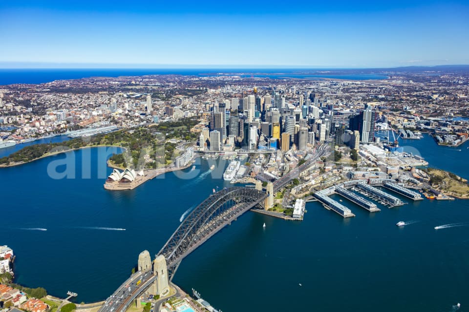 Aerial Image of Sydney CBD, Sydney Harbour Bridge, The Rocks And Circular Quay
