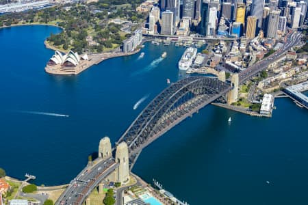 Aerial Image of SYDNEY CBD, SYDNEY HARBOUR BRIDGE, THE ROCKS AND CIRCULAR QUAY