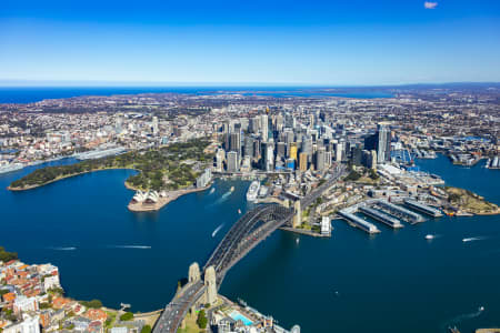 Aerial Image of SYDNEY CBD, SYDNEY HARBOUR BRIDGE, THE ROCKS AND CIRCULAR QUAY
