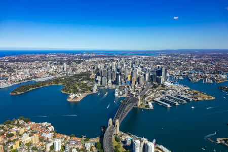 Aerial Image of SYDNEY CBD, SYDNEY HARBOUR BRIDGE, THE ROCKS AND CIRCULAR QUAY