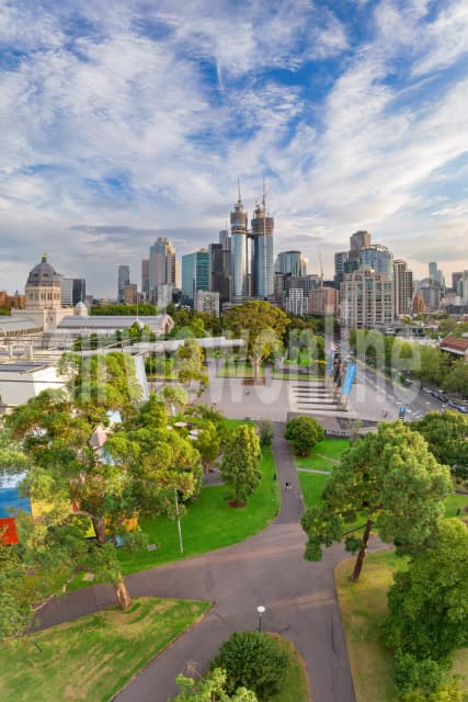 Aerial Image of Melbourne CBD and Carlton Gardens