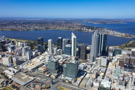 Aerial Image of PERTH CBD LOOKING WEST