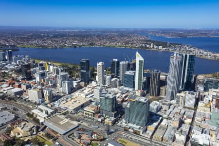 Aerial Image of PERTH CBD LOOKING WEST