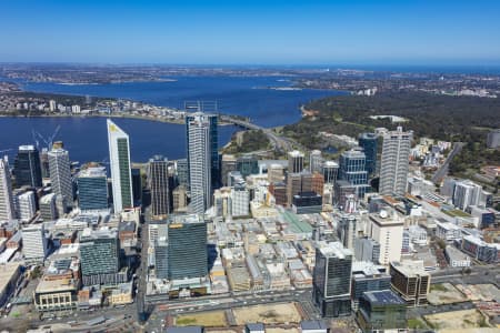 Aerial Image of PERTH CBD LOOKING WEST