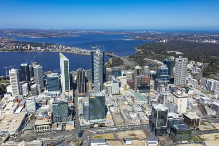 Aerial Image of PERTH CBD LOOKING WEST