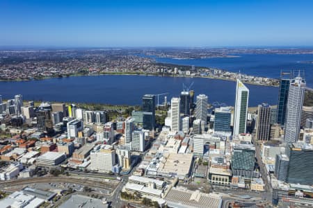 Aerial Image of PERTH CBD LOOKING WEST