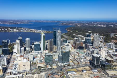 Aerial Image of PERTH CBD LOOKING WEST