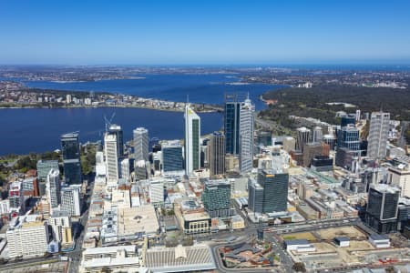 Aerial Image of PERTH CBD LOOKING WEST