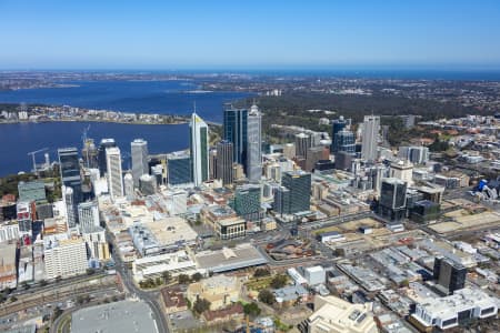 Aerial Image of PERTH CBD LOOKING WEST