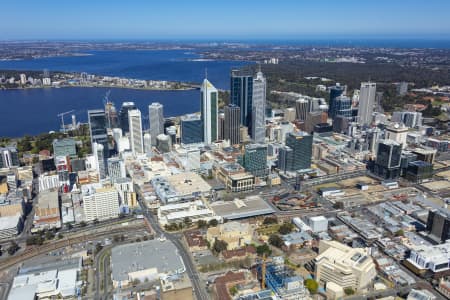 Aerial Image of PERTH CBD LOOKING WEST