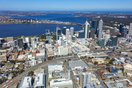 Aerial Image of PERTH CBD LOOKING WEST