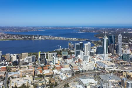 Aerial Image of PERTH CBD LOOKING WEST