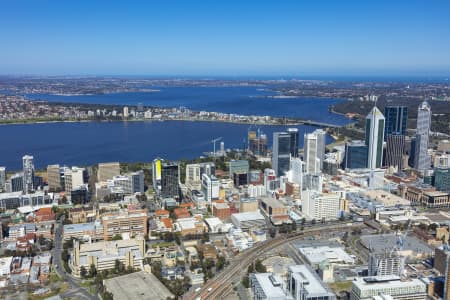 Aerial Image of PERTH CBD LOOKING WEST