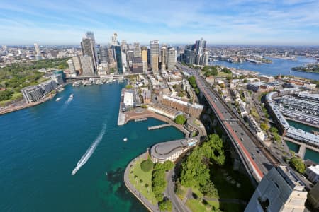 Aerial Image of THE ROCKS AND SYDNEY CBD FROM THE NORTH