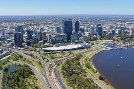 Aerial Image of PERTH CBD SKYLINE LOOKING NORTH-WEST