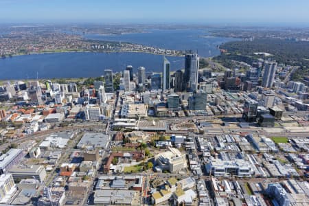 Aerial Image of NORTHBRIDGE AND PERTH CBD LOOKING SOUTH