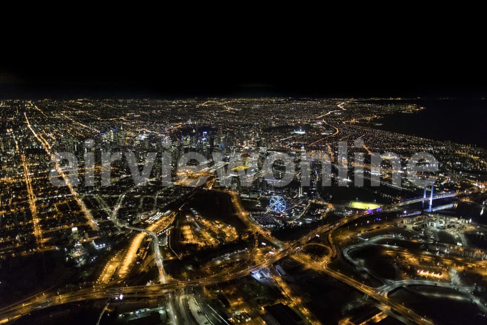 Aerial Image of Melbourne Night Series