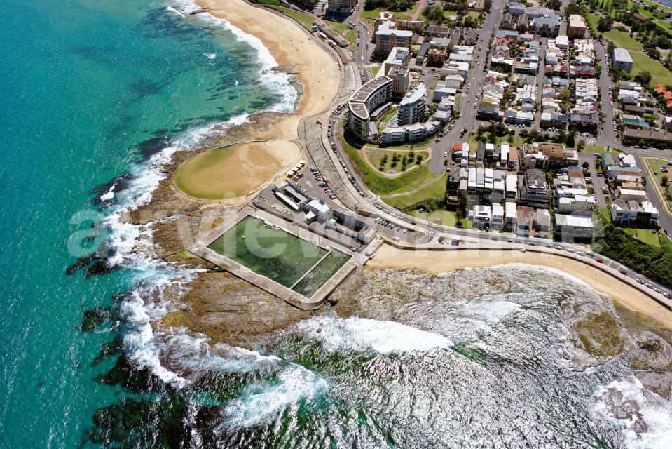 Aerial Image of Newcastle Ocean Baths Viewed From The East