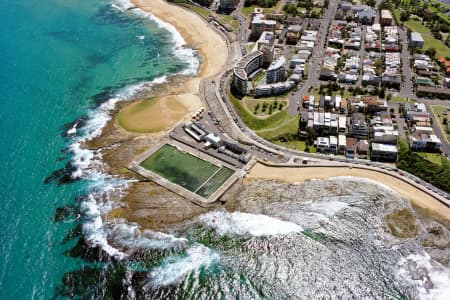 Aerial Image of NEWCASTLE OCEAN BATHS VIEWED FROM THE EAST