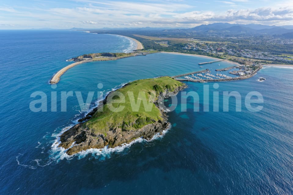 Aerial Image of Muttonbird Island Looking South-West