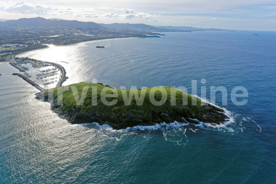 Aerial Image of Muttonbird Island Looking North-West