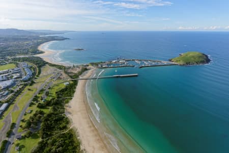 Aerial Image of JETTY BEACH, COFFS HARBOUR, LOOKING NORTH