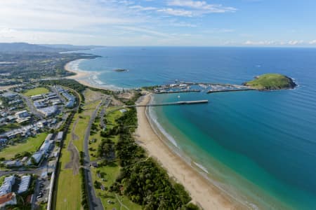 Aerial Image of JETTY BEACH, COFFS HARBOUR, LOOKING NORTH