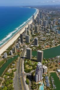 Aerial Image of SURFERS PARADISE VIEWED FROM THE NORTH
