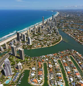 Aerial Image of SURFERS PARADISE VIEWED FROM THE NORTH