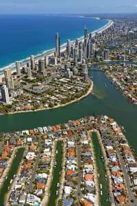 Aerial Image of SURFERS PARADISE VIEWED FROM THE NORTH