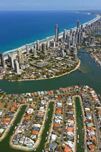 Aerial Image of SURFERS PARADISE VIEWED FROM THE NORTH