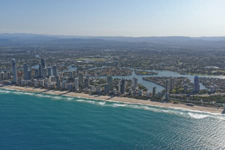 Aerial Image of SURFERS PARADISE SKYLINE FROM THE EAST