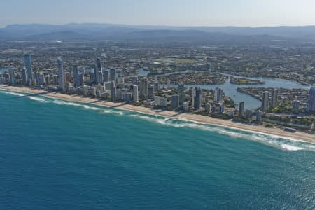 Aerial Image of SURFERS PARADISE SKYLINE FROM THE EAST