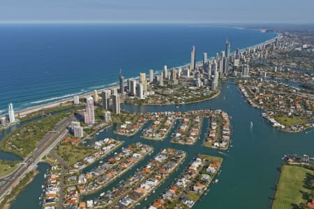 Aerial Image of SURFERS PARADISE SKYLINE FROM THE NORTH-WEST