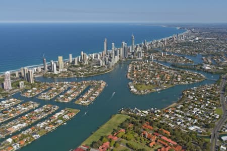 Aerial Image of SURFERS PARADISE SKYLINE FROM THE NORTH-WEST