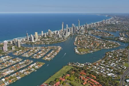 Aerial Image of SURFERS PARADISE SKYLINE FROM THE NORTH-WEST