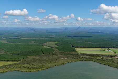 Aerial Image of GLASS HOUSE MOUNTAINS FROM THE EAST