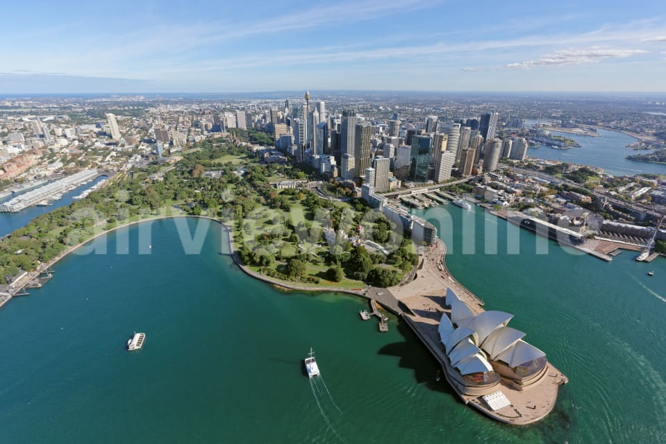 Aerial Image of Sydney Opera House And CBD Looking South-West