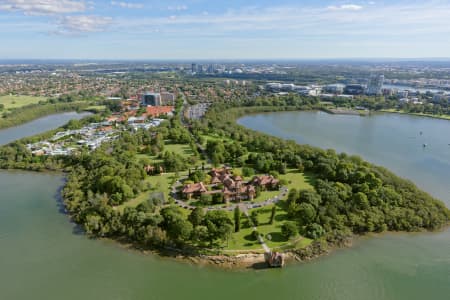 Aerial Image of RIVENDELL SCHOOL, LOOKING SOUTH TOWARDS SYDNEY OLYMPIC PARK