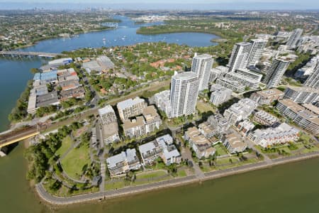 Aerial Image of RHODES LOOKING EAST TOWARDS SYDNEY CBD
