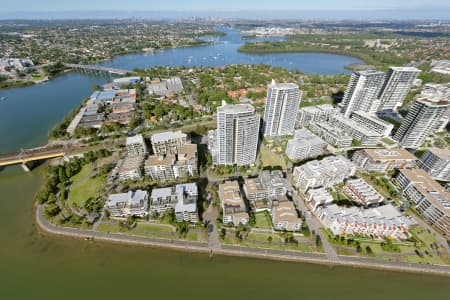 Aerial Image of RHODES LOOKING EAST TOWARDS SYDNEY CBD