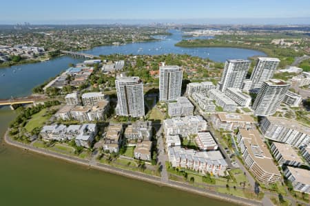 Aerial Image of RHODES LOOKING SOUTH-EAST TOWARDS SYDNEY CBD