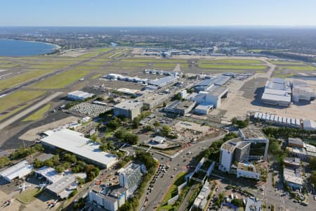 Aerial Image of SYDNEY AIRPORT LOOKING WEST