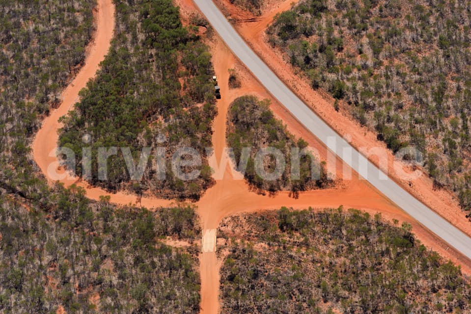 Aerial Image of Dirt Road Patterns Near Broome