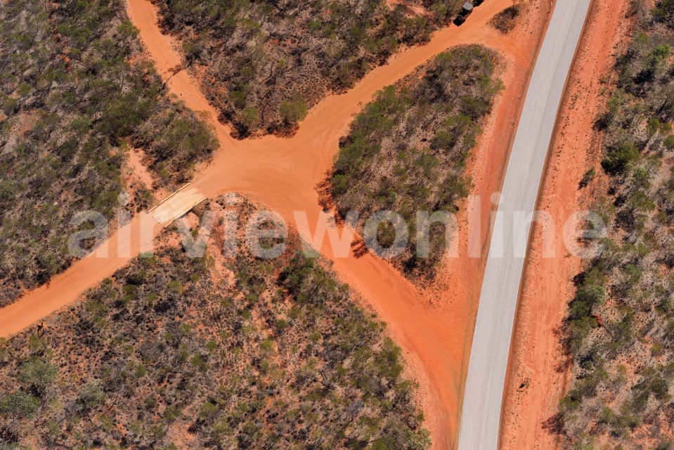 Aerial Image of Dirt Road Patterns Near Broome