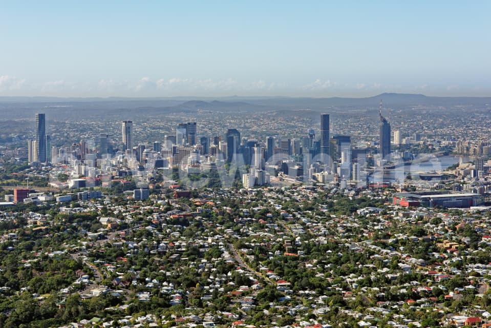 Aerial Image of Brisbane CBD Skyline From The North-West