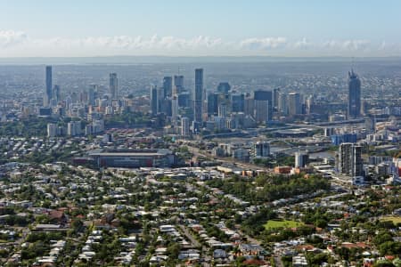 Aerial Image of BRISBANE CBD SKYLINE FROM THE WEST