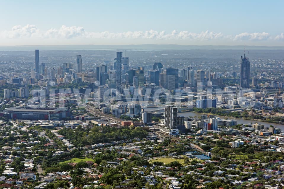 Aerial Image of Brisbane CBD Skyline From The West