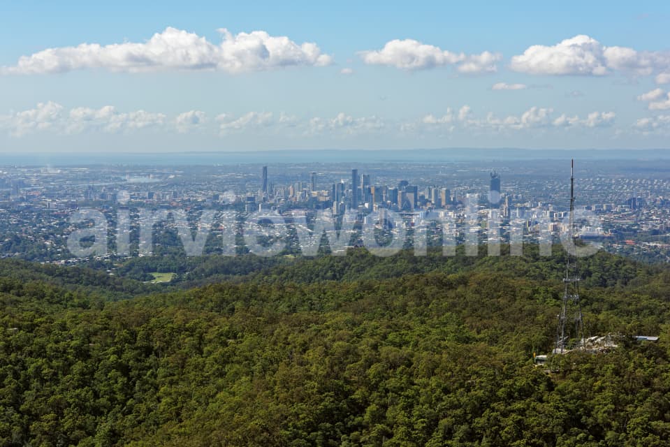 Aerial Image of Mount Coot-Tha Looking East To Brisbane CBD
